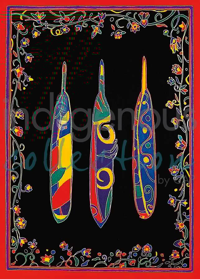 Three Feathers by artist Dawn Oman