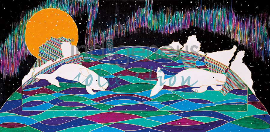Belugas by artist Dawn Oman