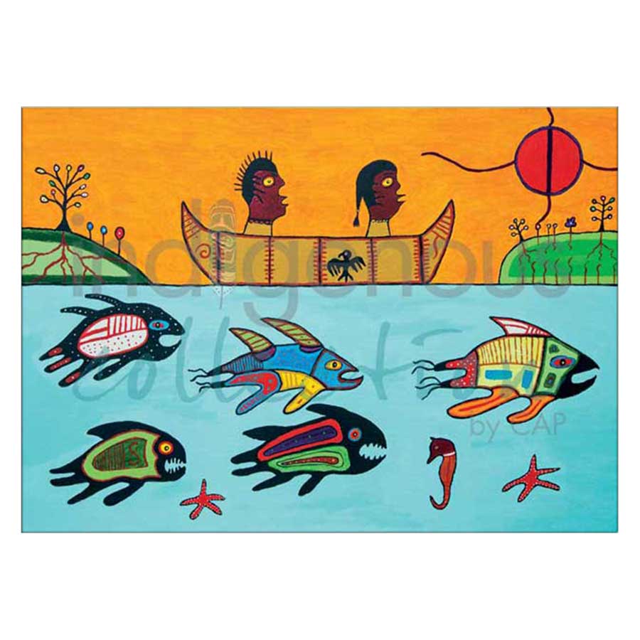 Wesakechak Going to School Canvas Prints