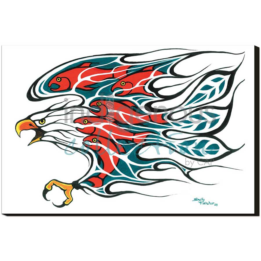 Salmon Run by artist Shelly Fletcher - Cree. Indigenous Collection