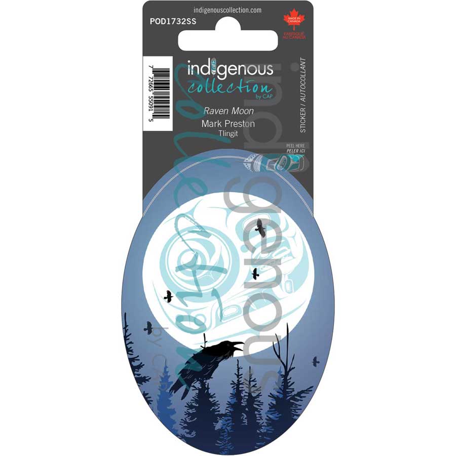 Raven Moon Sticker by artist Mark Preston