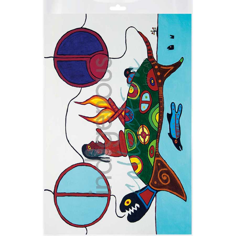 Man On Turtle Island by artist Dave Pelletier - Cree/Nakota. Indigenous Collection