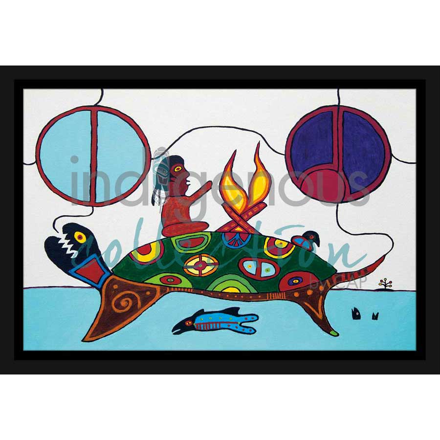 Man On Turtle Island by artist Dave Pelletier - Cree/Nakota. Indigenous Collection