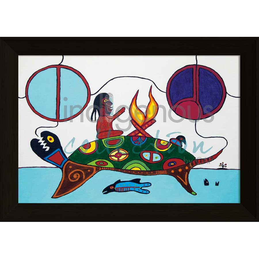 Man On Turtle Island by artist Dave Pelletier - Cree/Nakota. Indigenous Collection