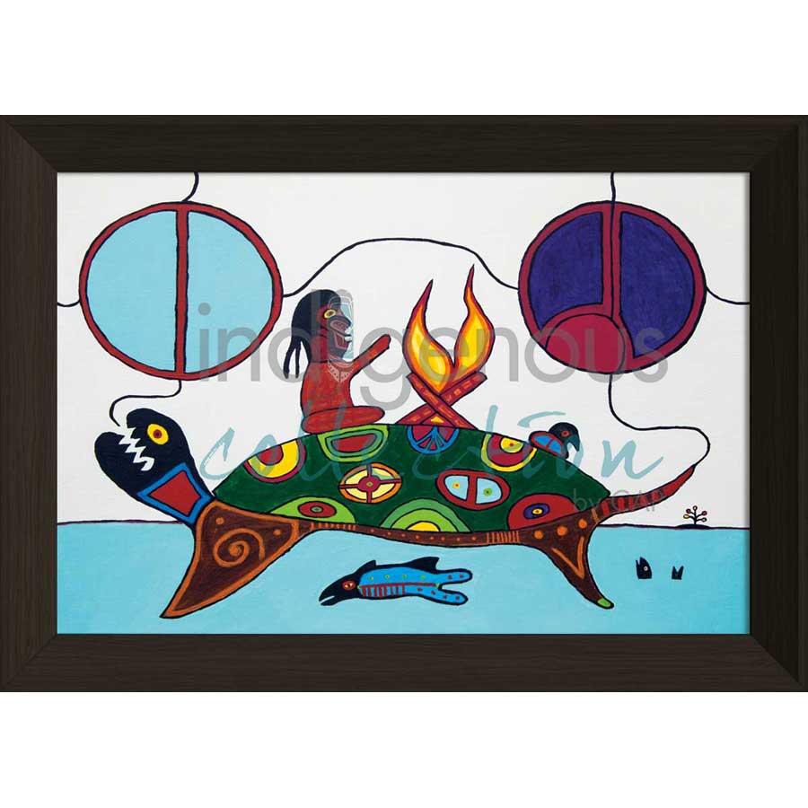 Man On Turtle Island by artist Dave Pelletier - Cree/Nakota. Indigenous Collection