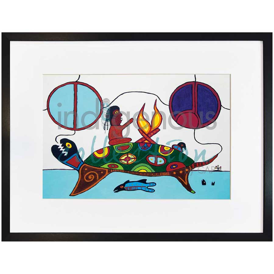 Man On Turtle Island by artist Dave Pelletier - Cree/Nakota. Indigenous Collection