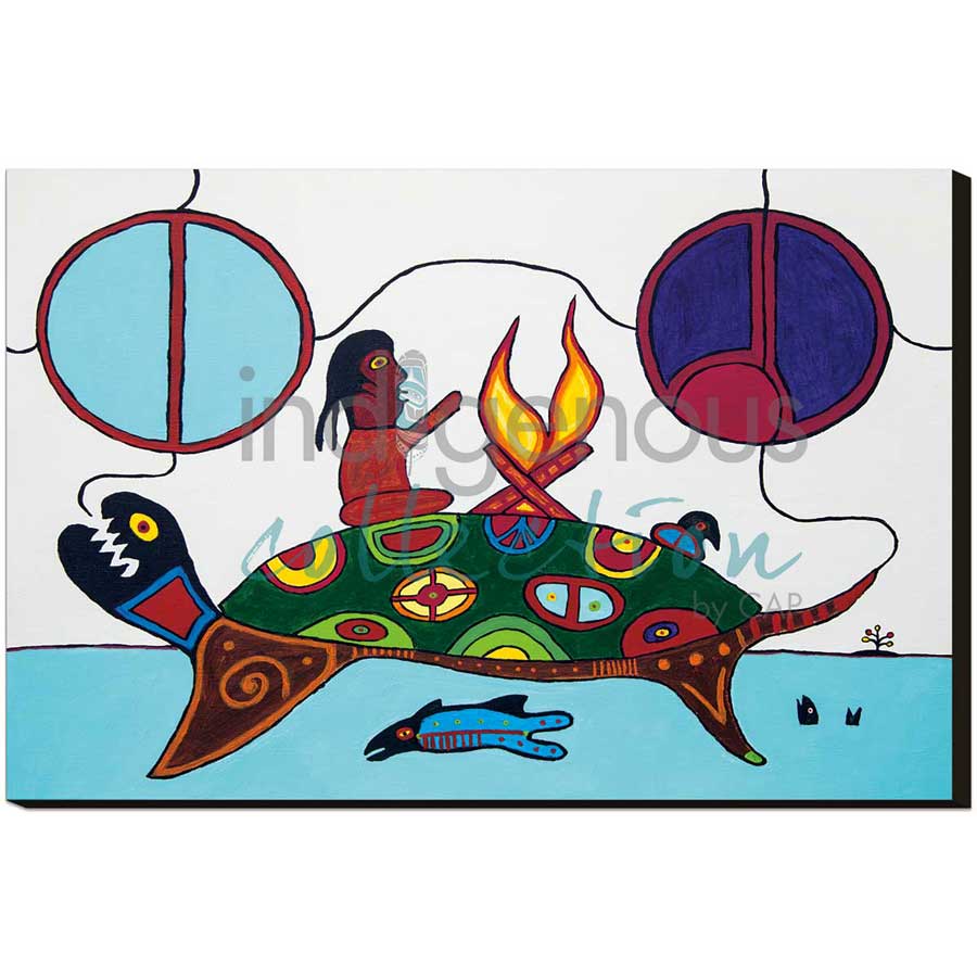 Man On Turtle Island by artist Dave Pelletier - Cree/Nakota. Indigenous Collection