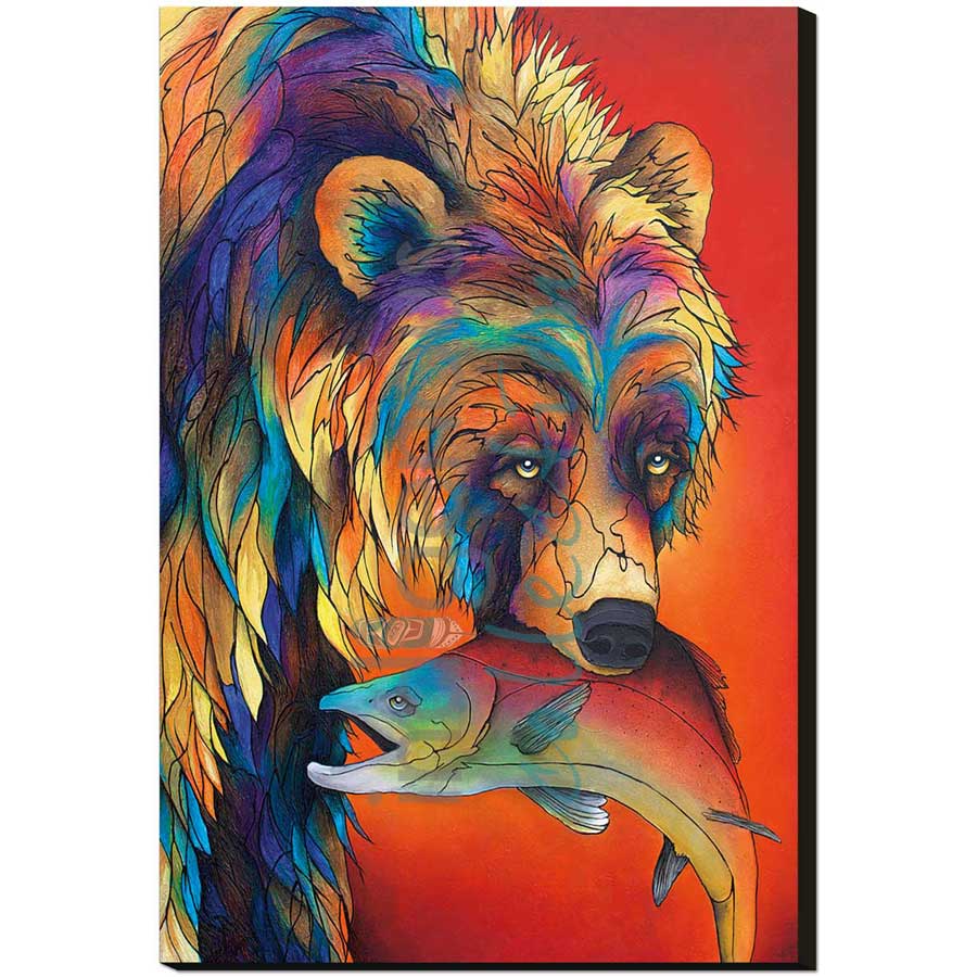 Fishing Stories by artist Micqaela Jones - Te-Moak. Indigenous Collection