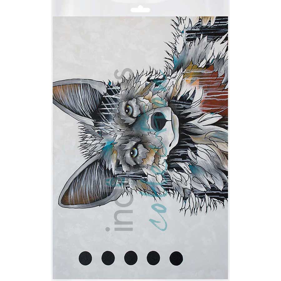 Prairie Wolf by artist Micqaela Jones - Te-Moak. Indigenous Collection