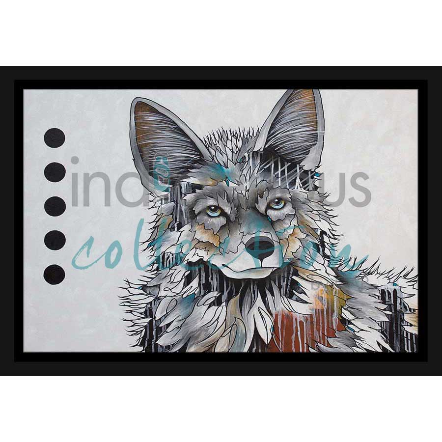Prairie Wolf by artist Micqaela Jones - Te-Moak. Indigenous Collection