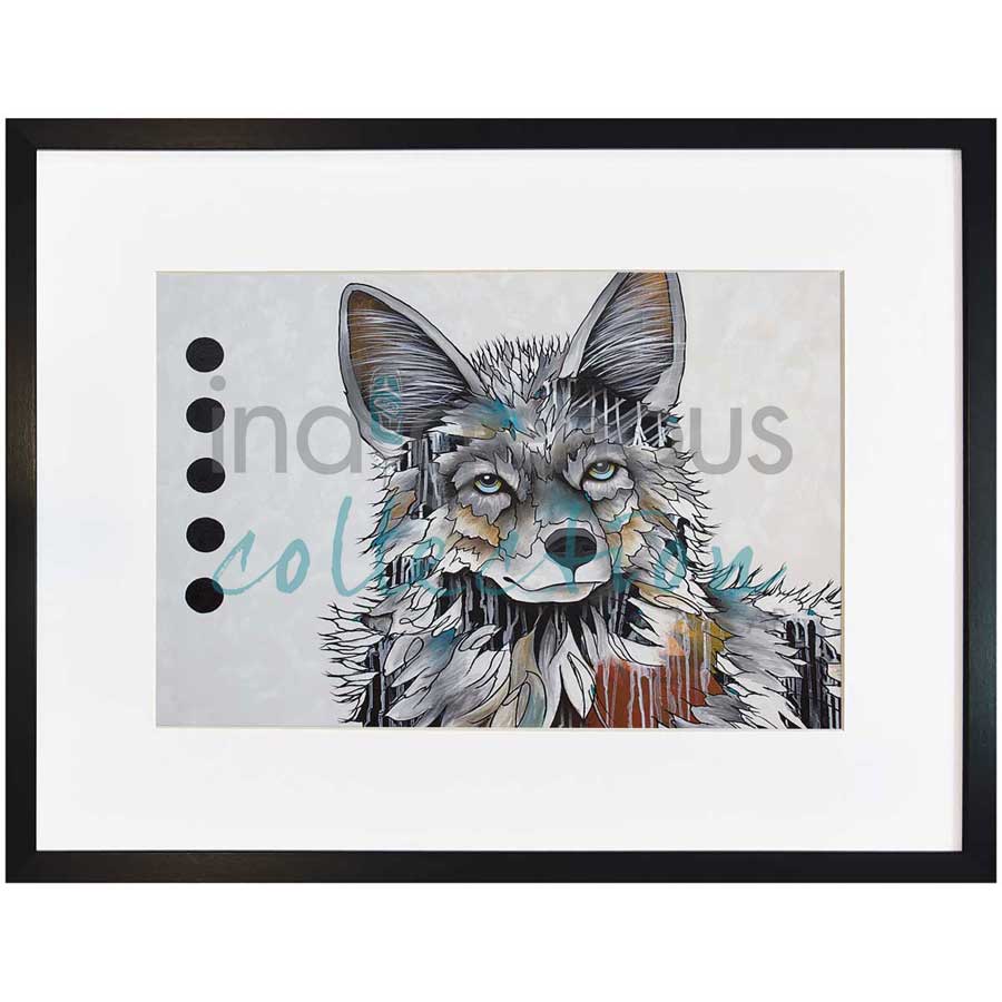 Prairie Wolf by artist Micqaela Jones - Te-Moak. Indigenous Collection