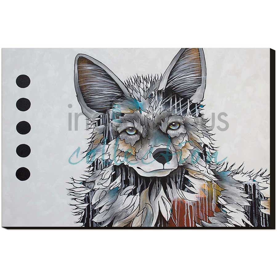 Prairie Wolf by artist Micqaela Jones - Te-Moak. Indigenous Collection