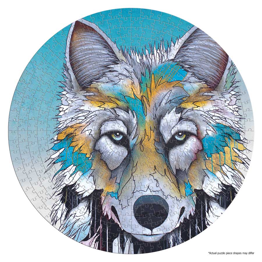 Alpha Puzzle - Round - 500 Pcs by artist Micqaela Jones. Indigenous Collection.