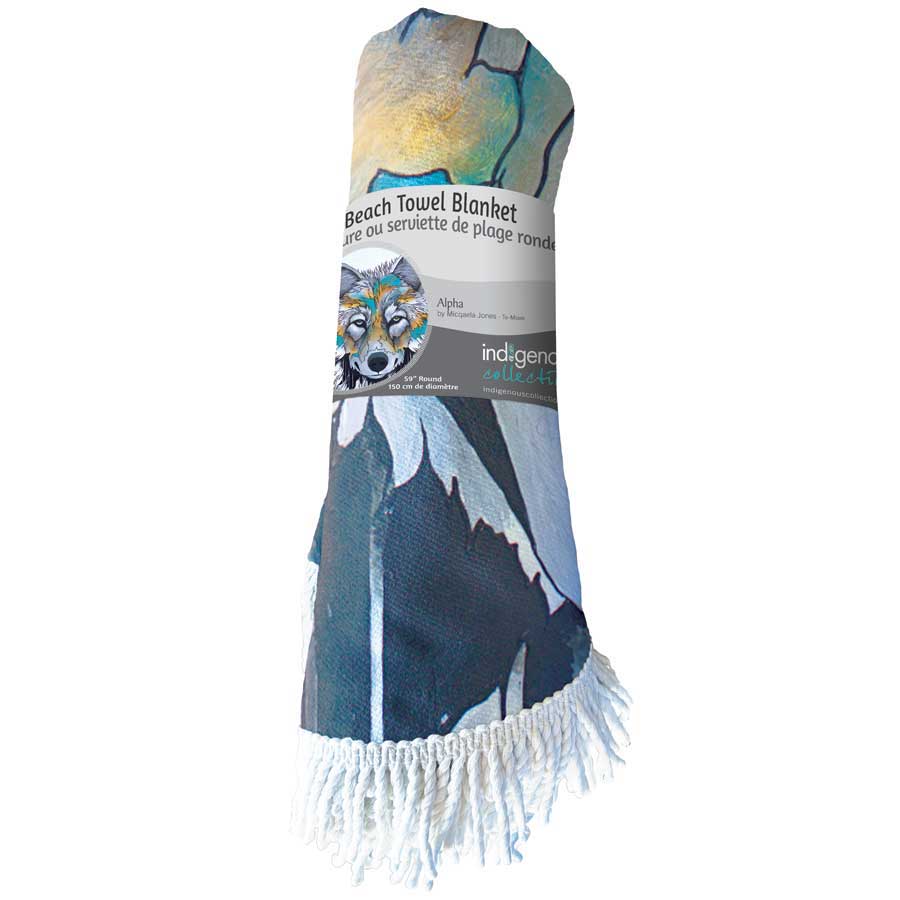 Alpha Round Beach Towel Blanket by artist Micqaela Jones