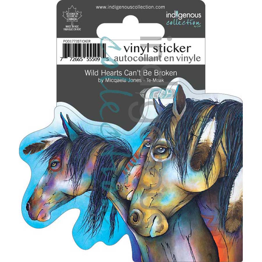 Wild Hearts Can't Be Broken Vinyl Die-Cut Sticker by artist Micqaela Jones