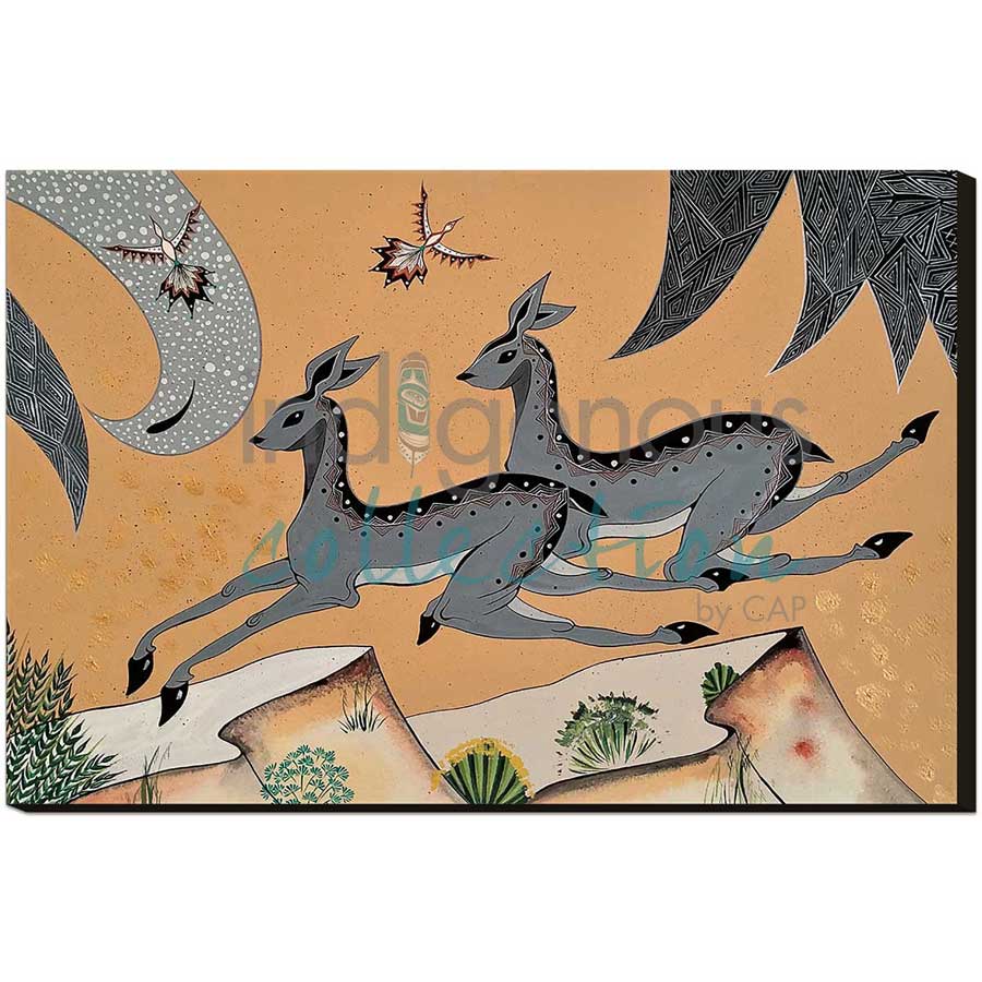 Jumping the Canyon Walls by artist Michelle Tsosie Sisneros - Navajo/Laguna Pueblo. Indigenous Collection