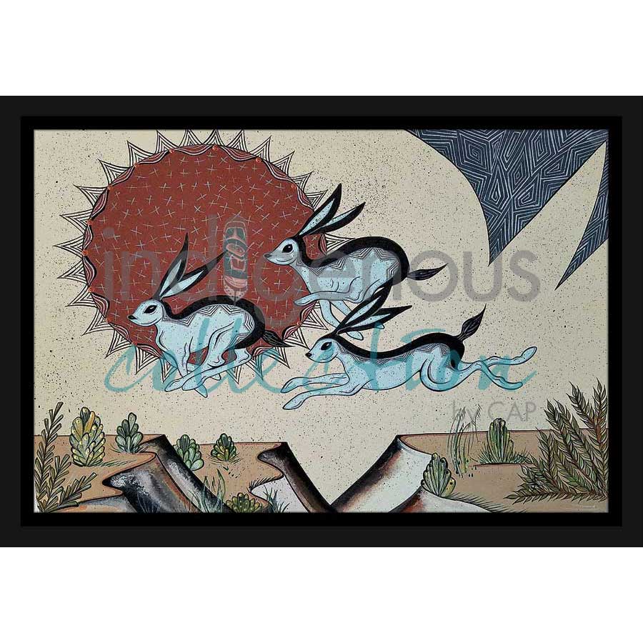 Run Rabbit Run by artist Michelle Tsosie Sisneros - Navajo/Laguna Pueblo. Indigenous Collection