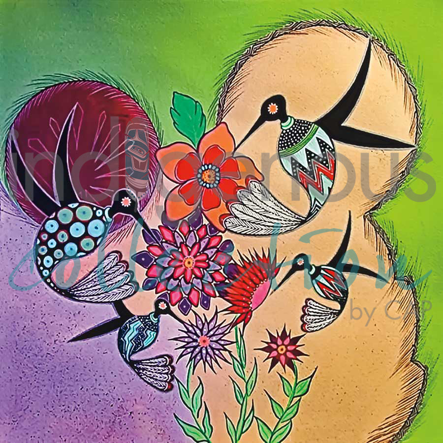 Hummingbirds by artist Michelle Tsosie Sisneros