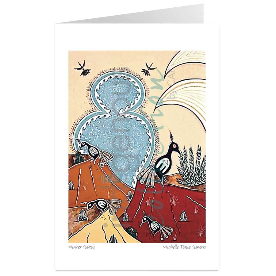 Winter Quails by artist Michelle Tsosie Sisneros