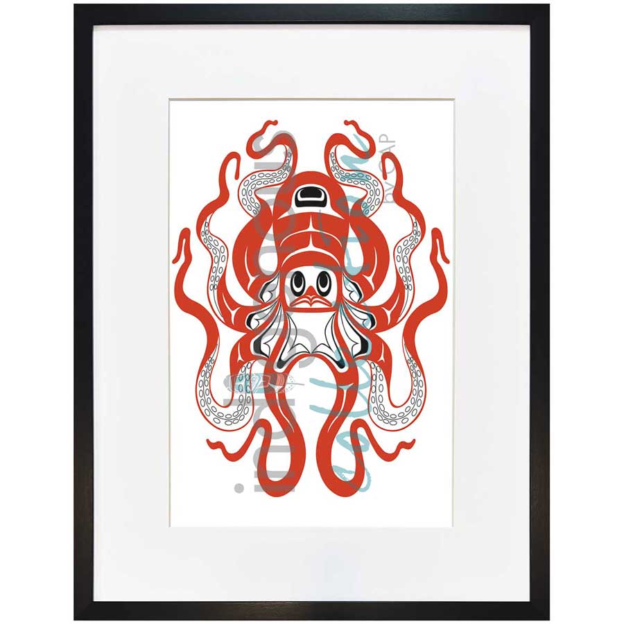 Octopus by artist Eric Parnell - Haida. Indigenous Collection