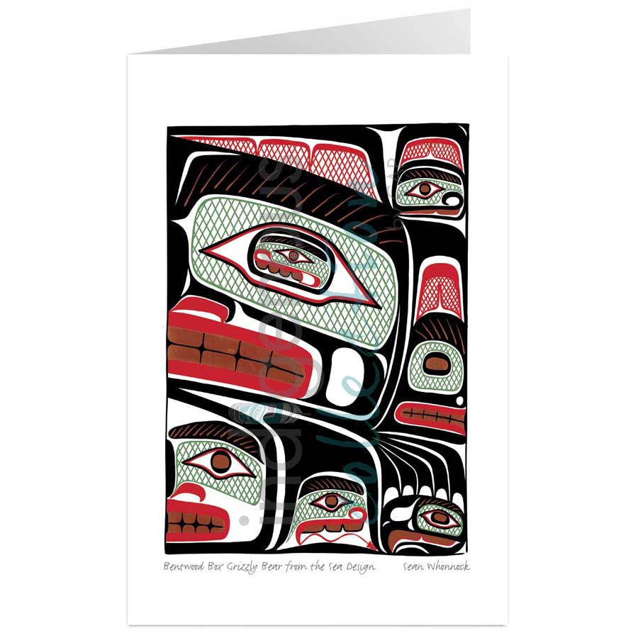 Bentwood Box Grizzly Bear from the Sea Design by artist Sean Whonnock