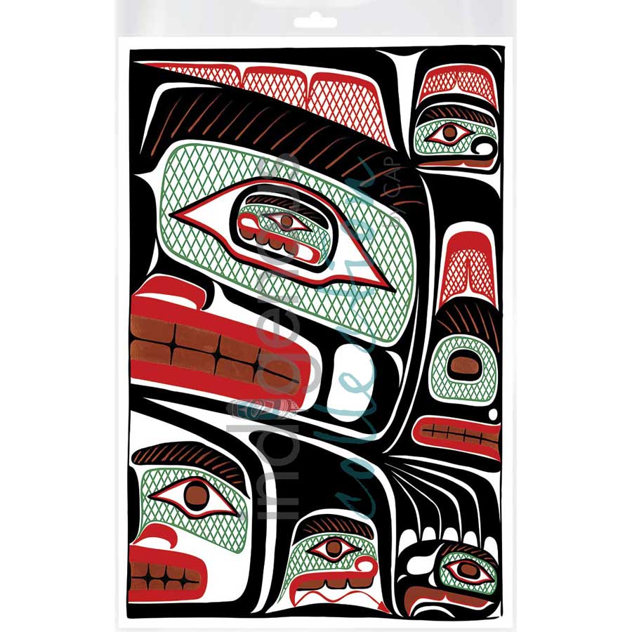 Bentwood Box Grizzly Bear from the Sea Design by artist Sean Whonnock - Kwakwaka'wakw. Indigenous Collection