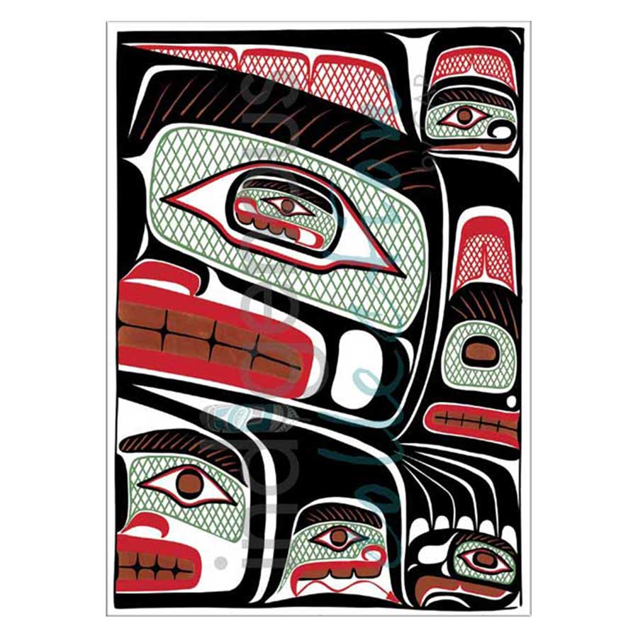 Bentwood Box Grizzly Bear from the Sea Design Canvas Prints