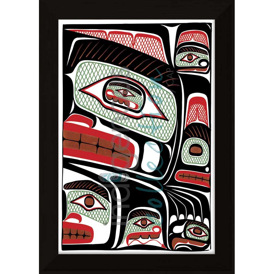 Bentwood Box Grizzly Bear from the Sea Design by artist Sean Whonnock - Kwakwaka'wakw. Indigenous Collection