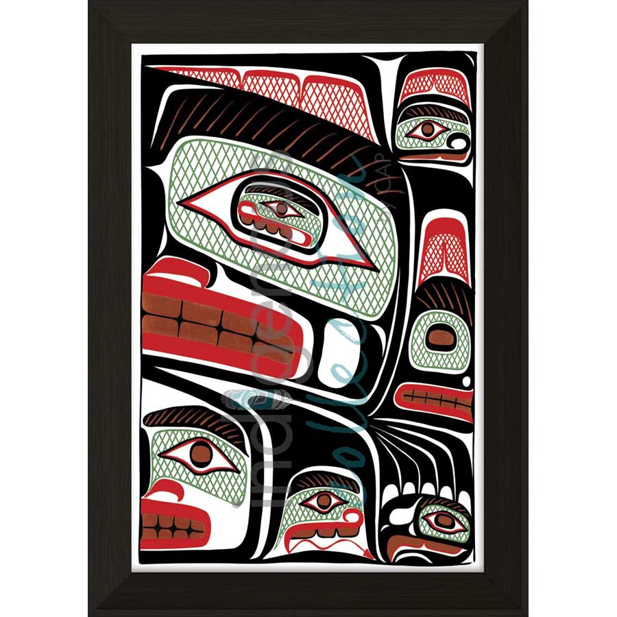 Bentwood Box Grizzly Bear from the Sea Design by artist Sean Whonnock - Kwakwaka'wakw. Indigenous Collection