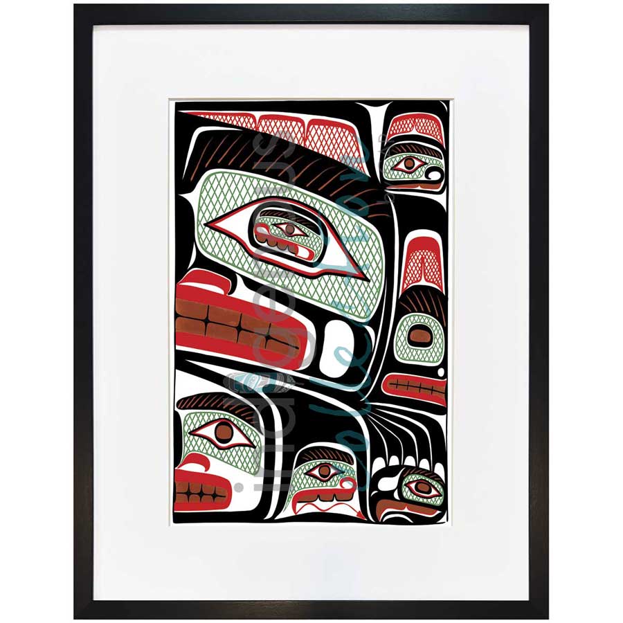 Bentwood Box Grizzly Bear from the Sea Design by artist Sean Whonnock - Kwakwaka'wakw. Indigenous Collection