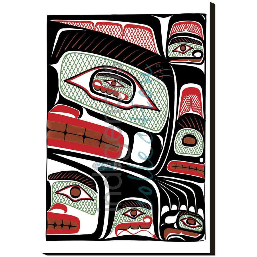 Bentwood Box Grizzly Bear from the Sea Design by artist Sean Whonnock - Kwakwaka'wakw. Indigenous Collection