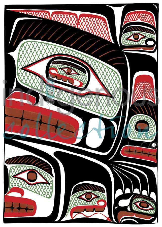 Bentwood Box Grizzly Bear from the Sea Design by artist Sean Whonnock