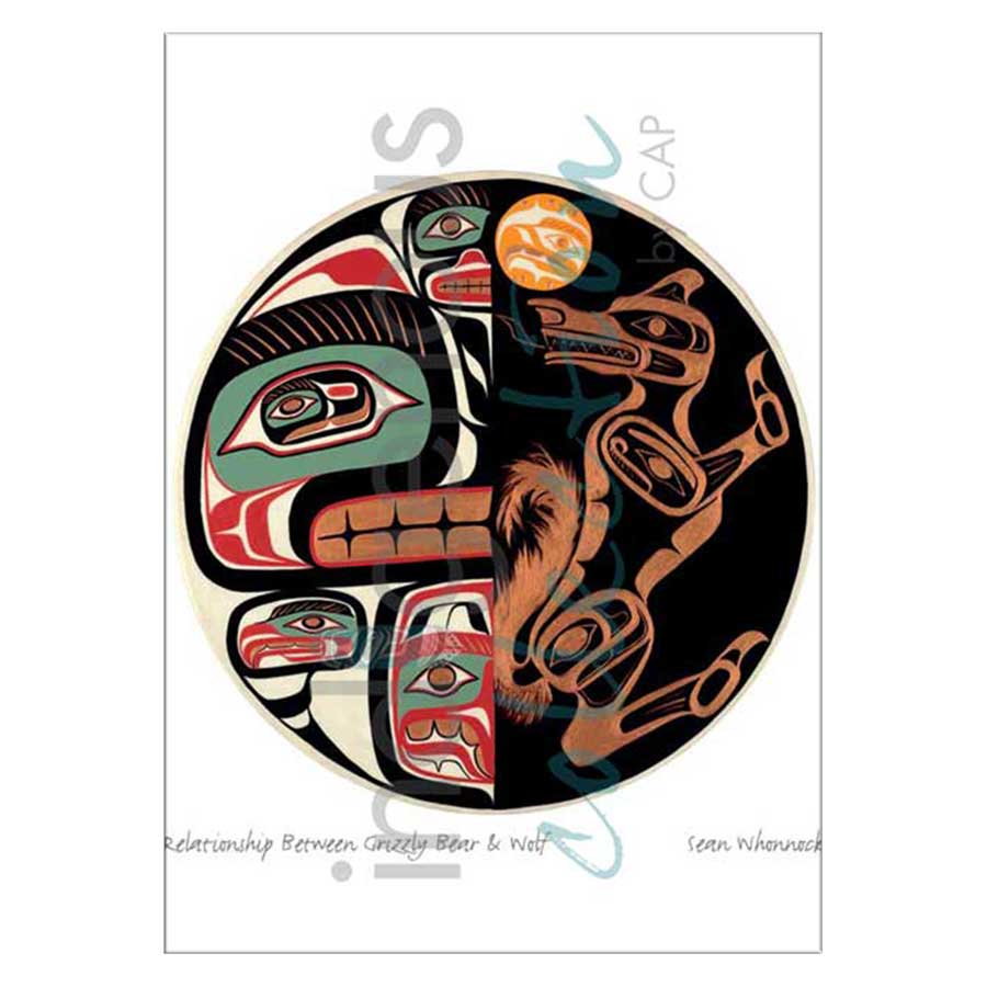 Relationship Between Grizzly Bear & Wolf Canvas Prints
