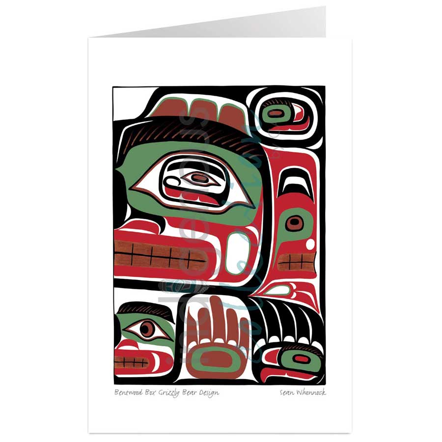 Bentwood Box Grizzly Bear Design by artist Sean Whonnock