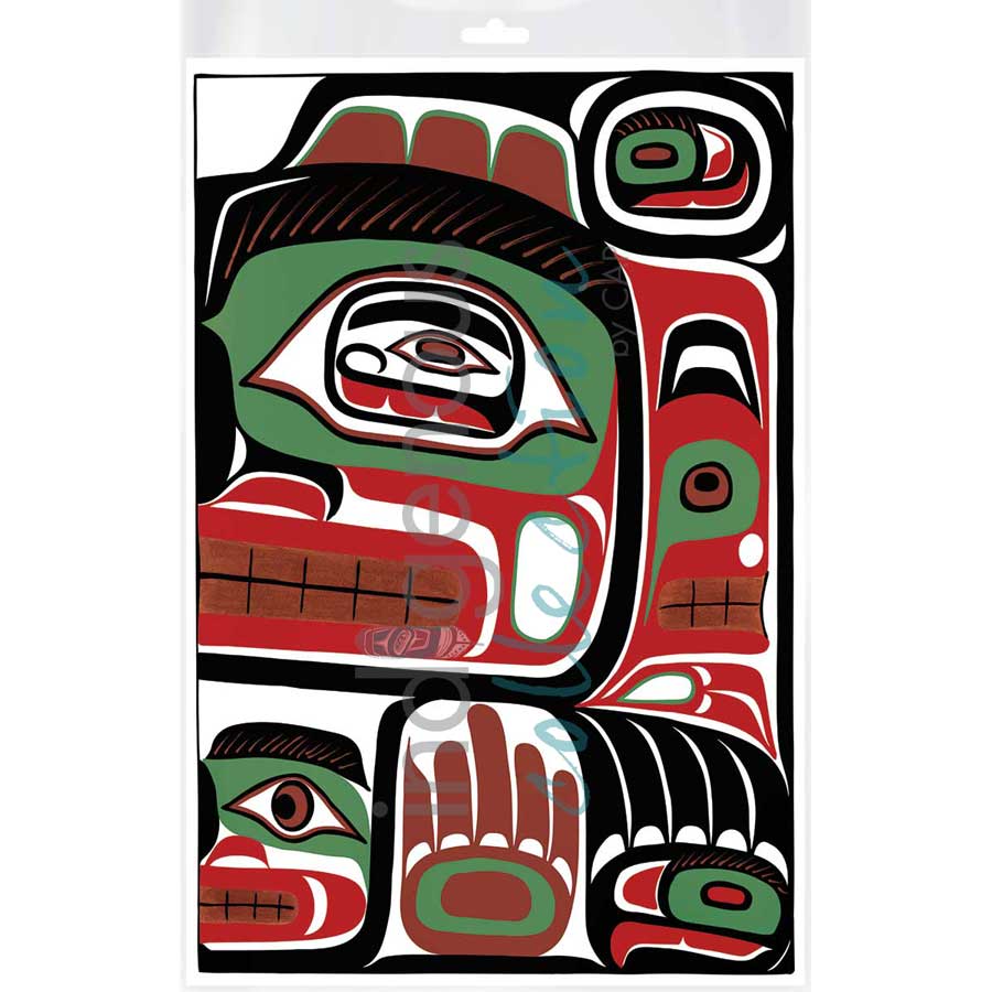 Bentwood Box Grizzly Bear Design by artist Sean Whonnock - Kwakwaka'wakw. Indigenous Collection