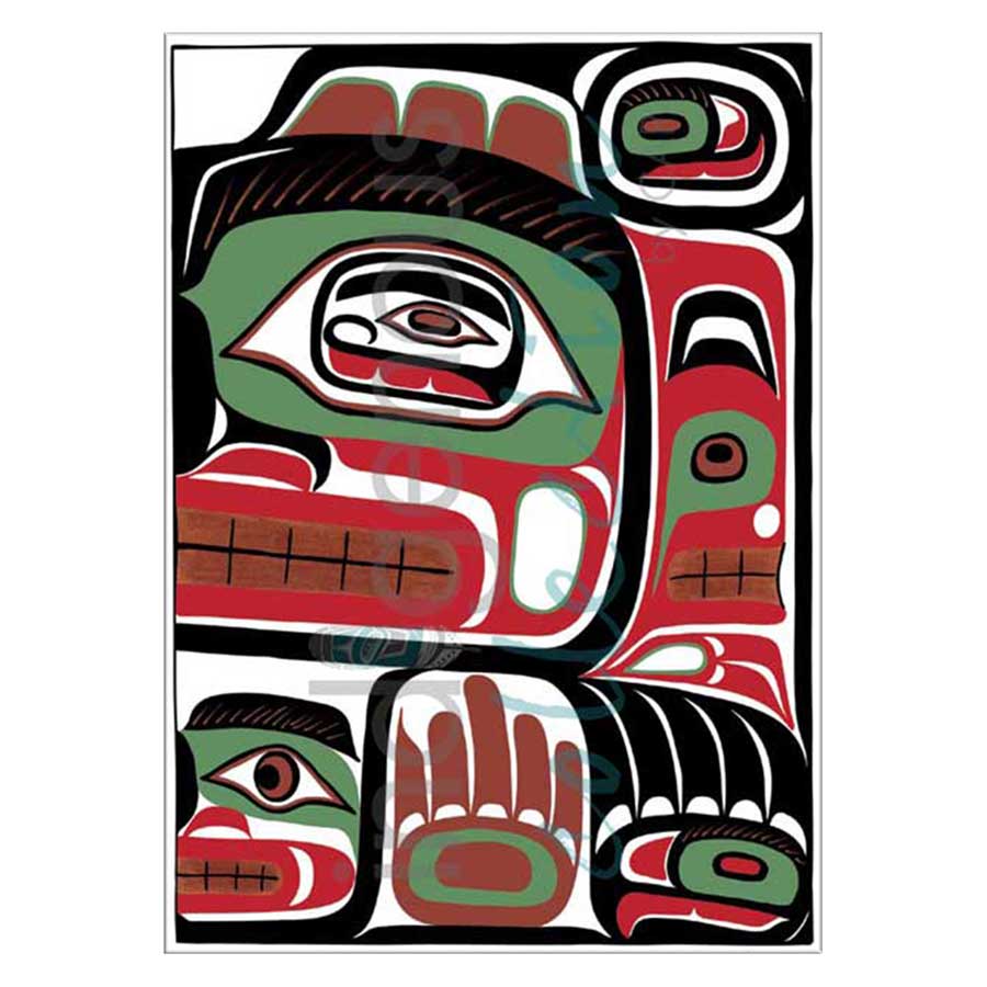 Bentwood Box Grizzly Bear Design Canvas Prints