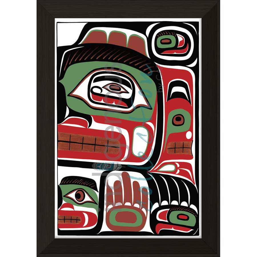 Bentwood Box Grizzly Bear Design by artist Sean Whonnock - Kwakwaka'wakw. Indigenous Collection