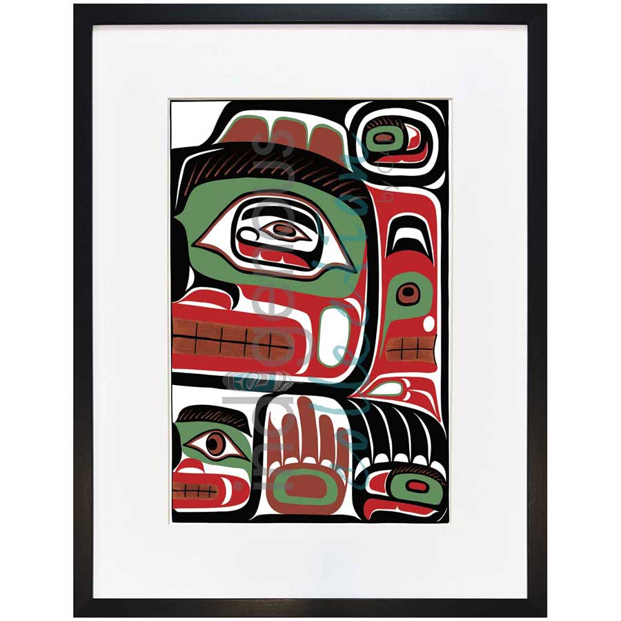 Bentwood Box Grizzly Bear Design by artist Sean Whonnock - Kwakwaka'wakw. Indigenous Collection
