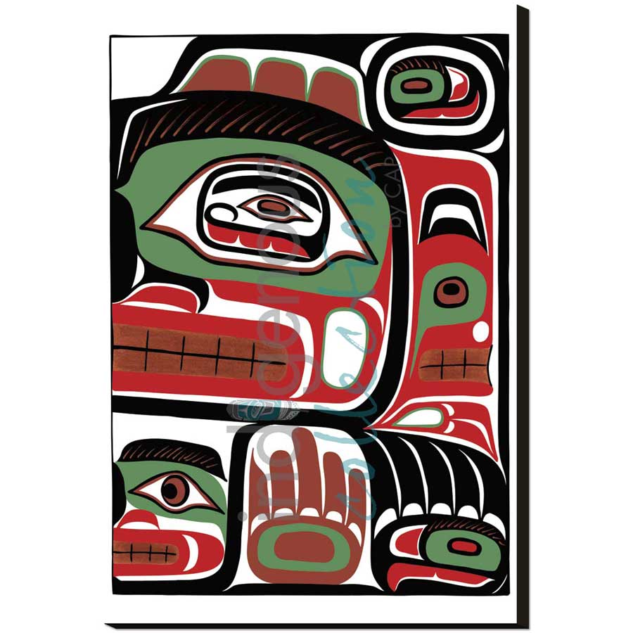 Bentwood Box Grizzly Bear Design by artist Sean Whonnock - Kwakwaka'wakw. Indigenous Collection