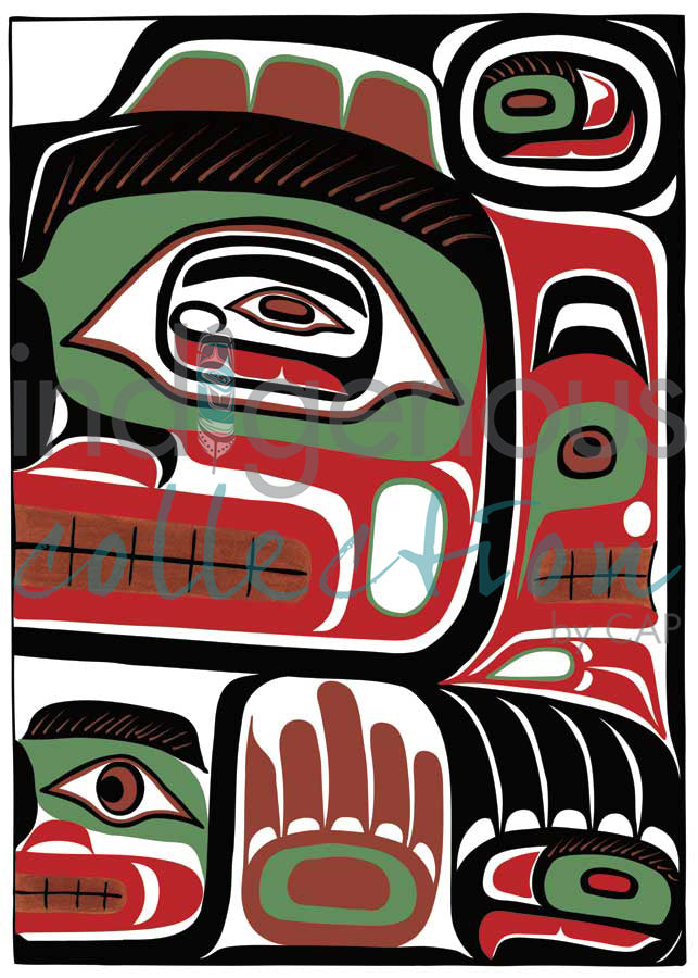 Bentwood Box Grizzly Bear Design by artist Sean Whonnock