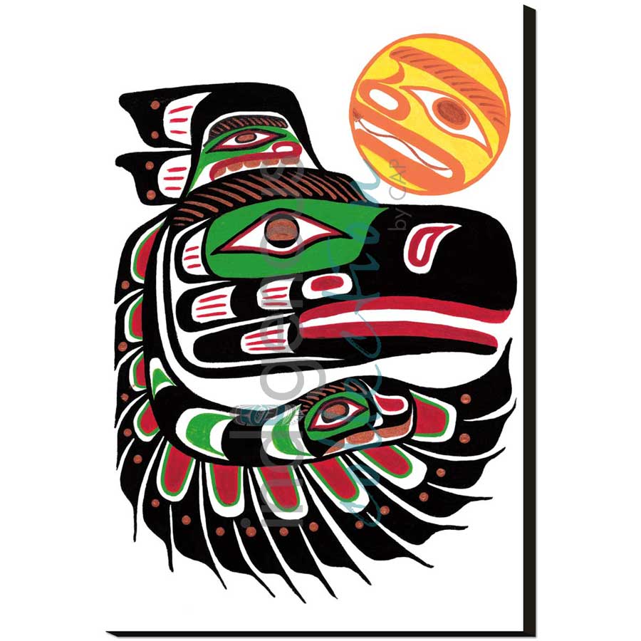Raven Releasing the Light by artist Sean Whonnock - Kwakwaka'wakw. Indigenous Collection
