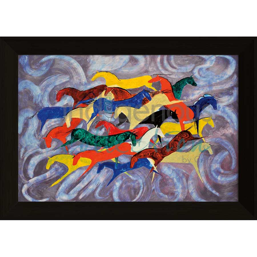 Horse Play by artist Valentina LaPier - Blackfeet. Indigenous Collection