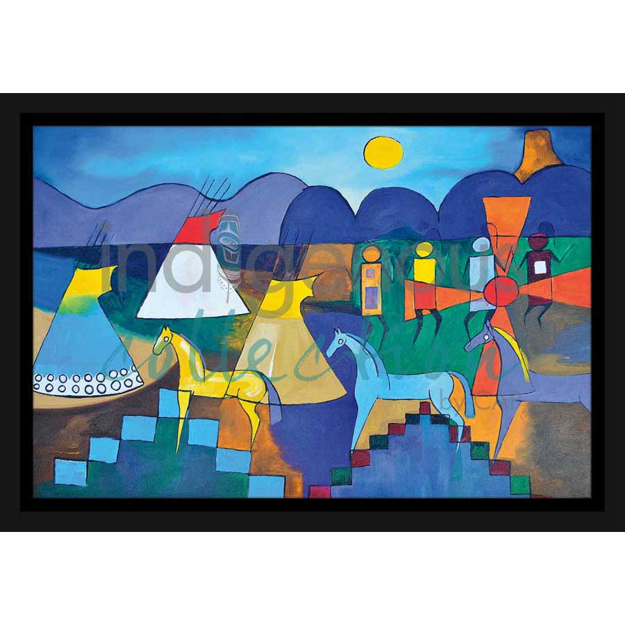 Night Encampment by artist Valentina LaPier - Blackfeet. Indigenous Collection