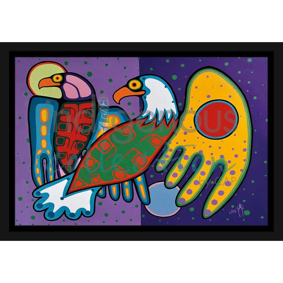 Friends by artist Jim Oskineegish - Ojibway. Indigenous Collection