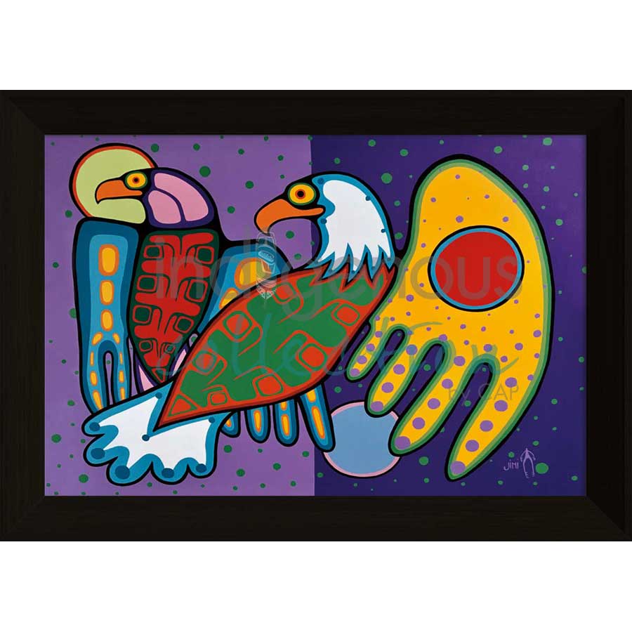 Friends by artist Jim Oskineegish - Ojibway. Indigenous Collection