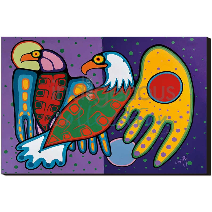 Friends by artist Jim Oskineegish - Ojibway. Indigenous Collection