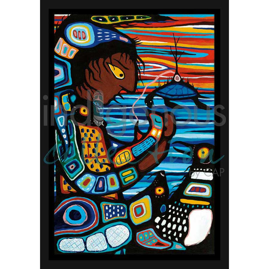 Waynaboozhoo and the Great Flood by artist Joshua Pawis-Steckley - Ojibway. Indigenous Collection
