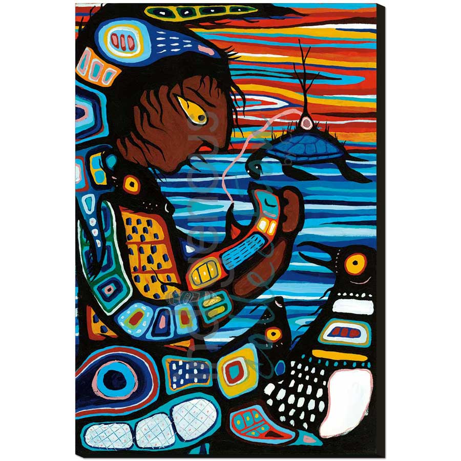 Waynaboozhoo and the Great Flood by artist Joshua Pawis-Steckley - Ojibway. Indigenous Collection