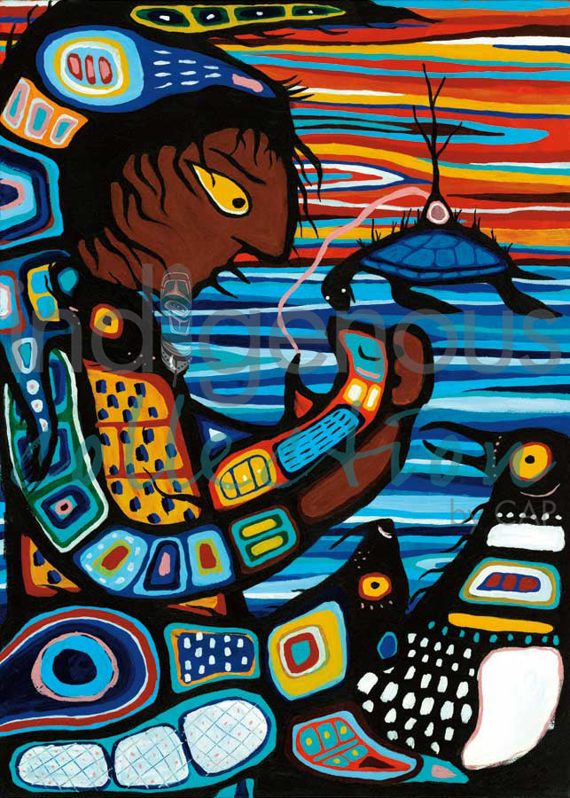 Waynaboozhoo and the Great Flood by artist Joshua Pawis-Steckley