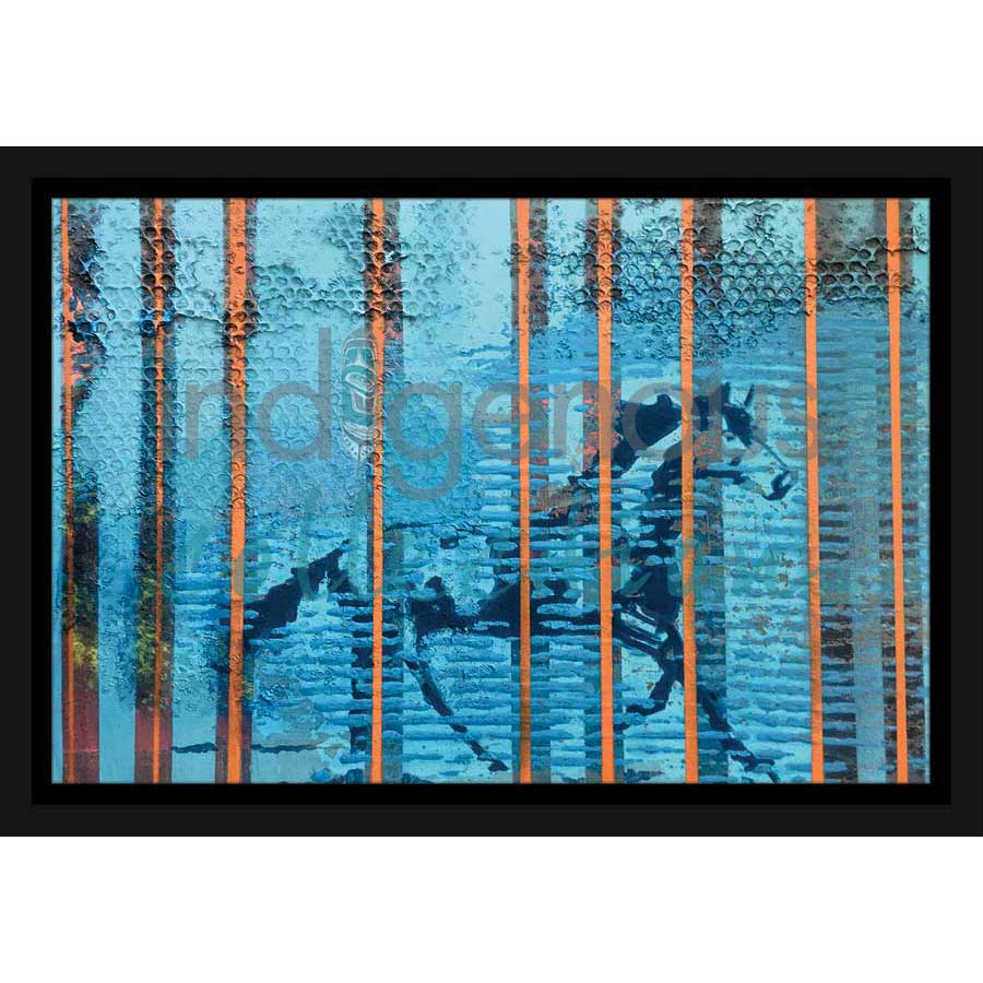 Blue Stallion by artist Bill Hensley - Chickasaw. Indigenous Collection